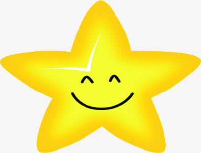 黄色卡通可爱笑脸五角星