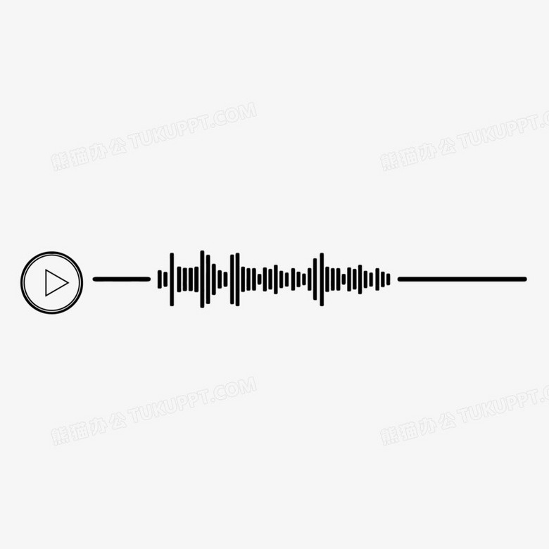 手绘黑色录音音频图标元素png图片素材下载_手绘png_熊猫办公