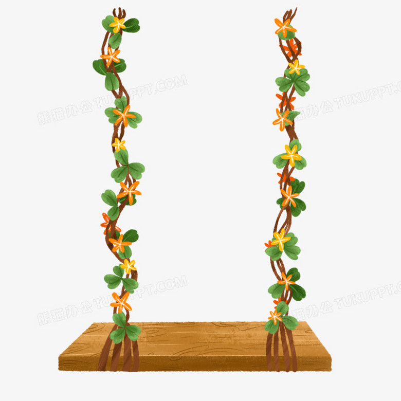 卡通手绘滕花秋千元素png图片素材下载 元素png 熊猫办公