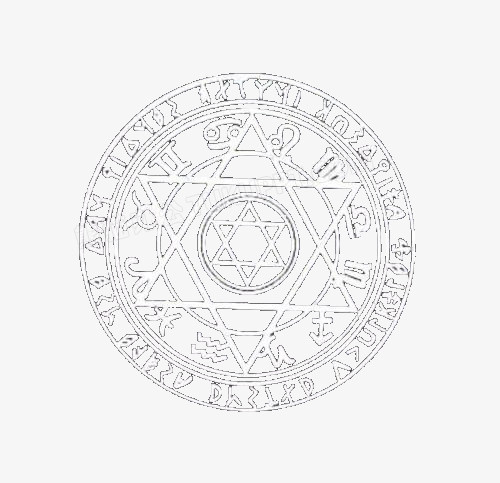 手绘圆形白色魔法阵