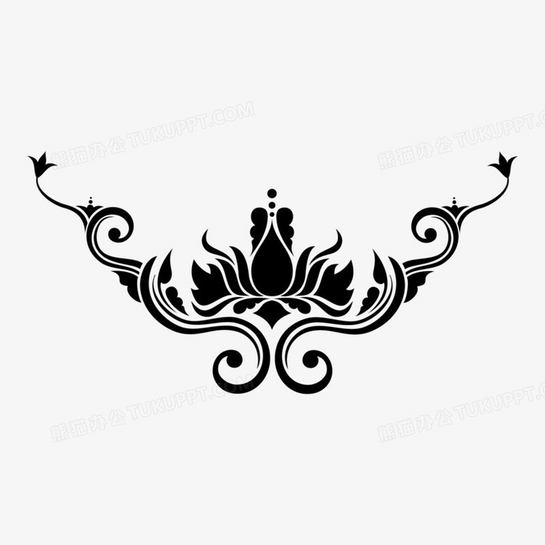 手绘巴洛克花纹装饰素材