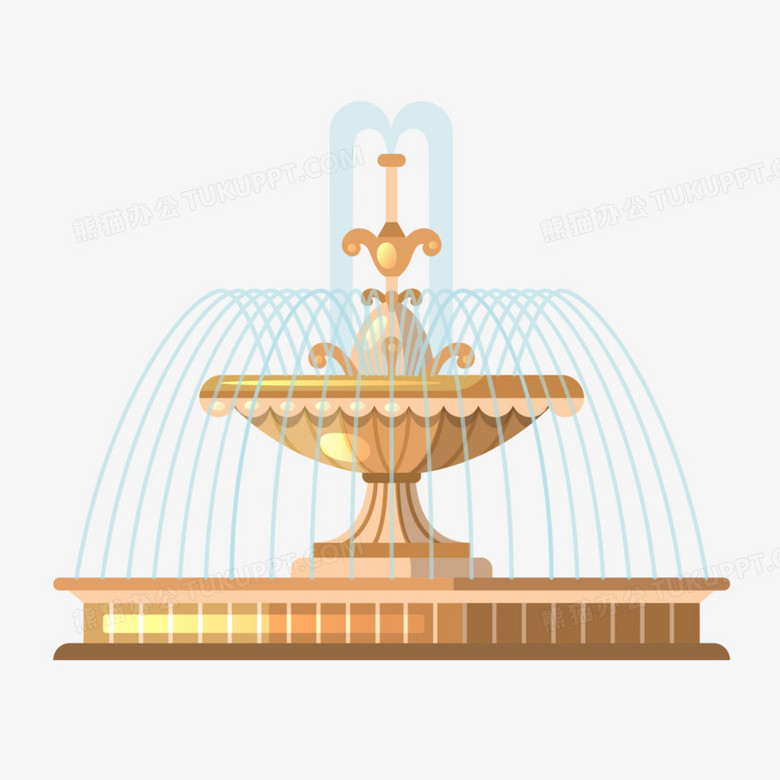 本作品全称为《卡通精美西式喷泉创意元素》,使用adobe illustrator