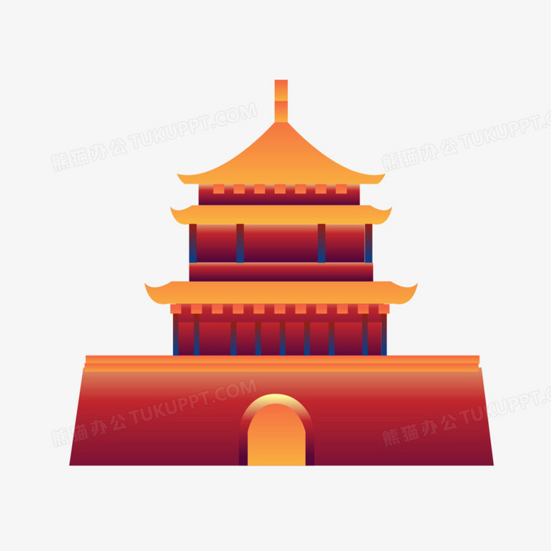 矢量陕西西安钟楼免抠素材