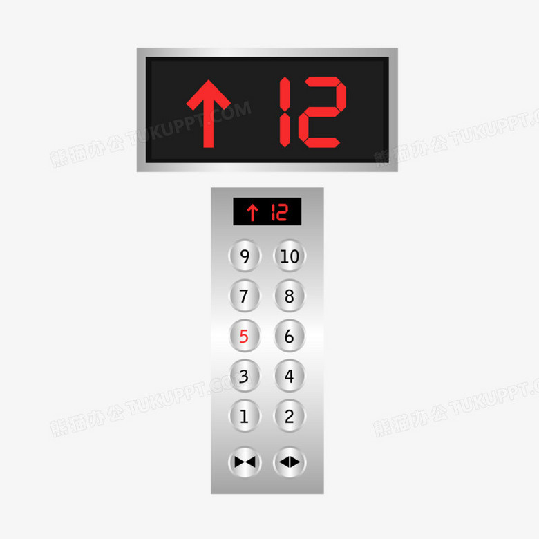 手绘矢量仿真电梯按钮免抠png图片素材下载_素材png_熊猫办公