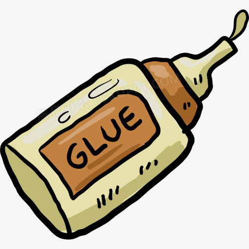 本作品全称为《棕色卡通风粘性好外观好看胶水创意元素》,在整个配色