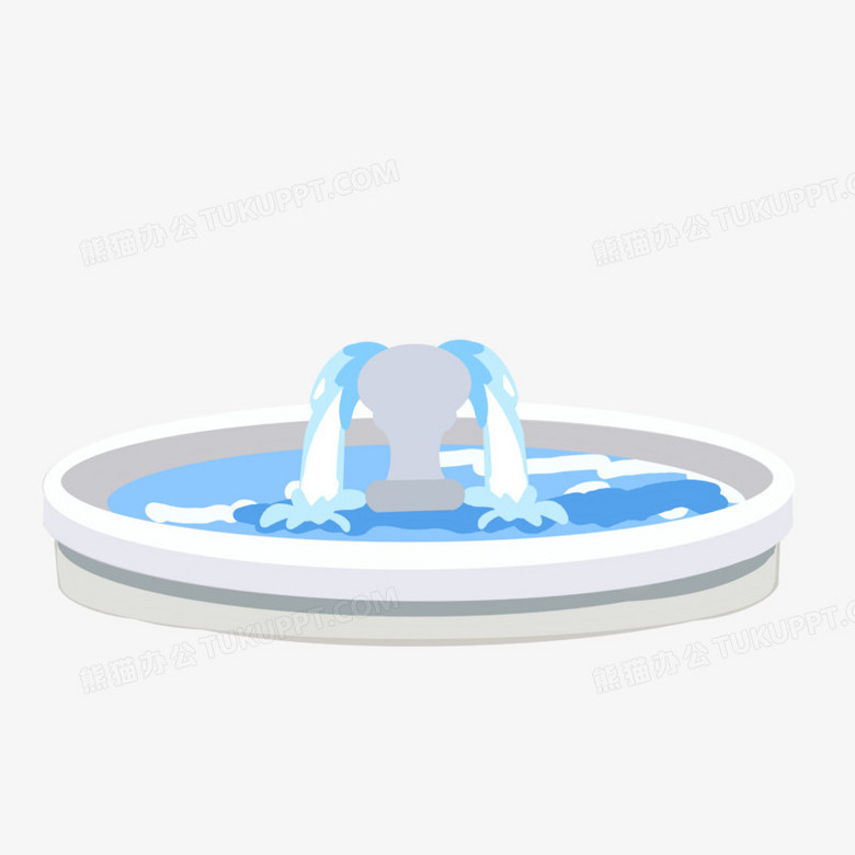 卡通手绘喷泉素材