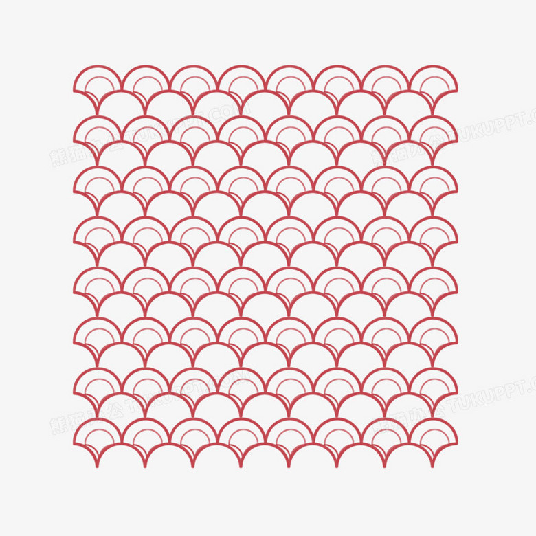 简约红色鱼鳞底纹纹理元素
