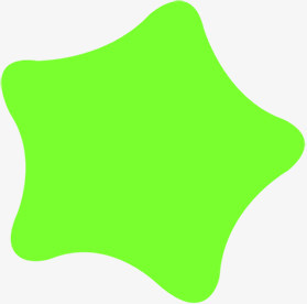 绿色不规则浑圆五角星素材