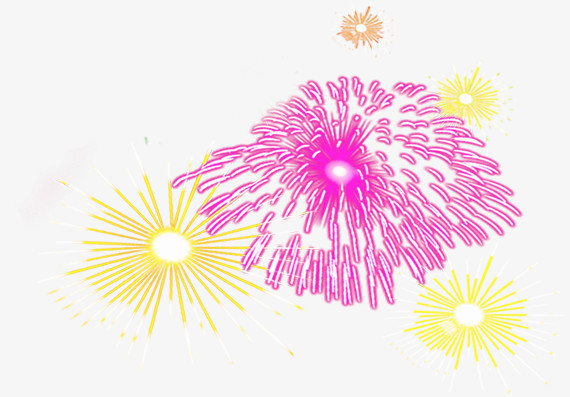 彩色卡通可爱手绘烟花造型
