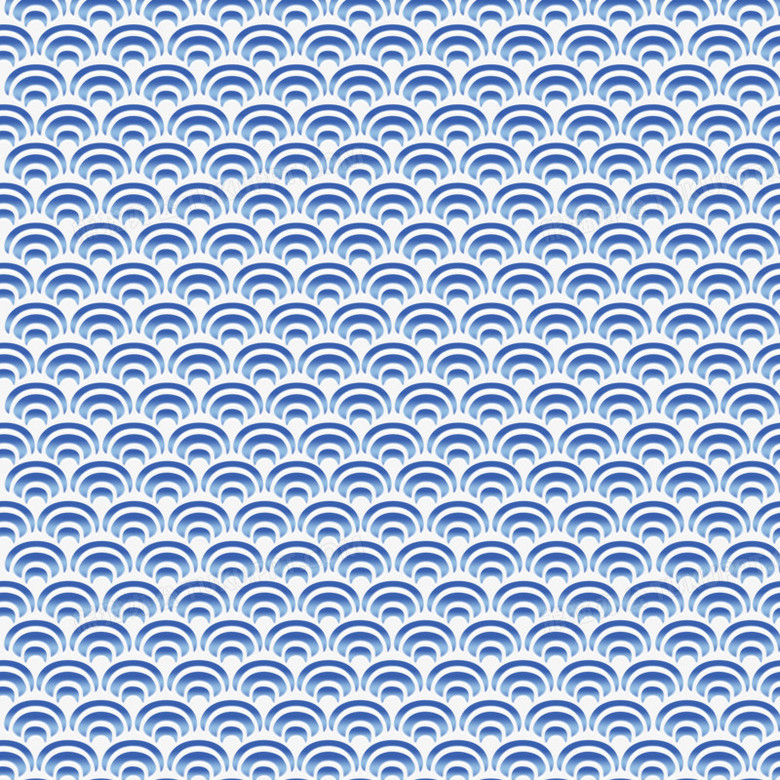 蓝色鱼鳞纹纹理元素