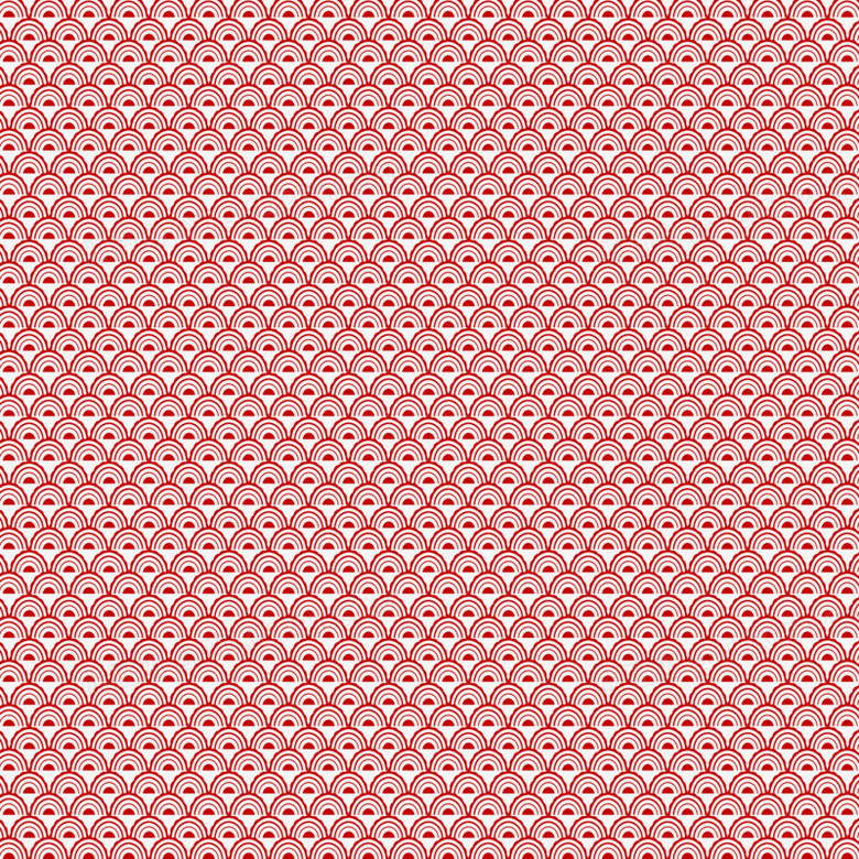 中国红中式传统鱼鳞纹花纹纹理免抠元素