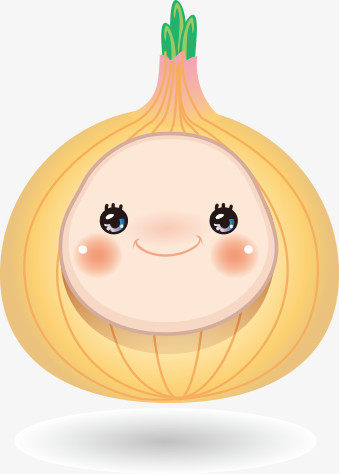 矢量卡通洋葱微笑脸