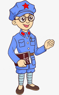 手持书本红军q版人物