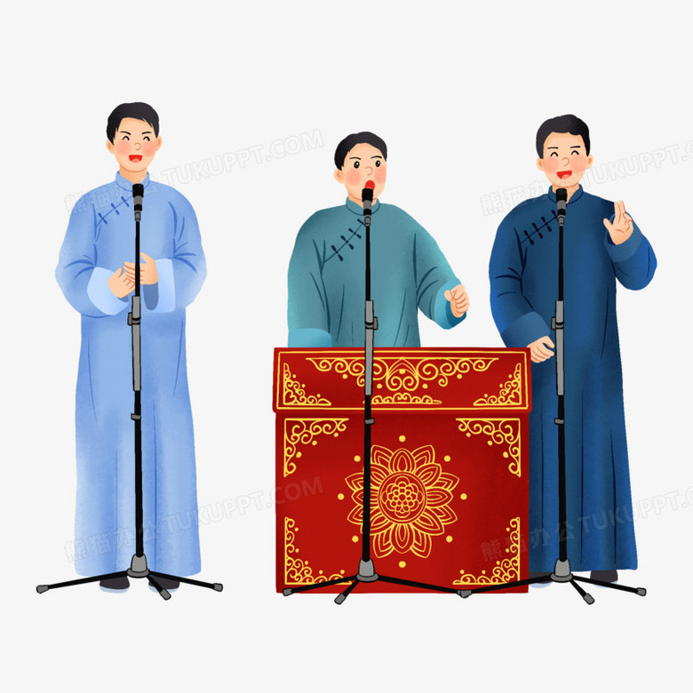 手绘插画风群口相声元素png图片素材下载_元素png_熊猫办公