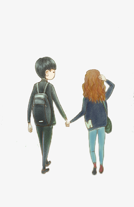 情侣背影卡通图片素材