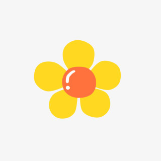 黄色卡通小花5朵花瓣png图片素材下载_卡通png_熊猫办公