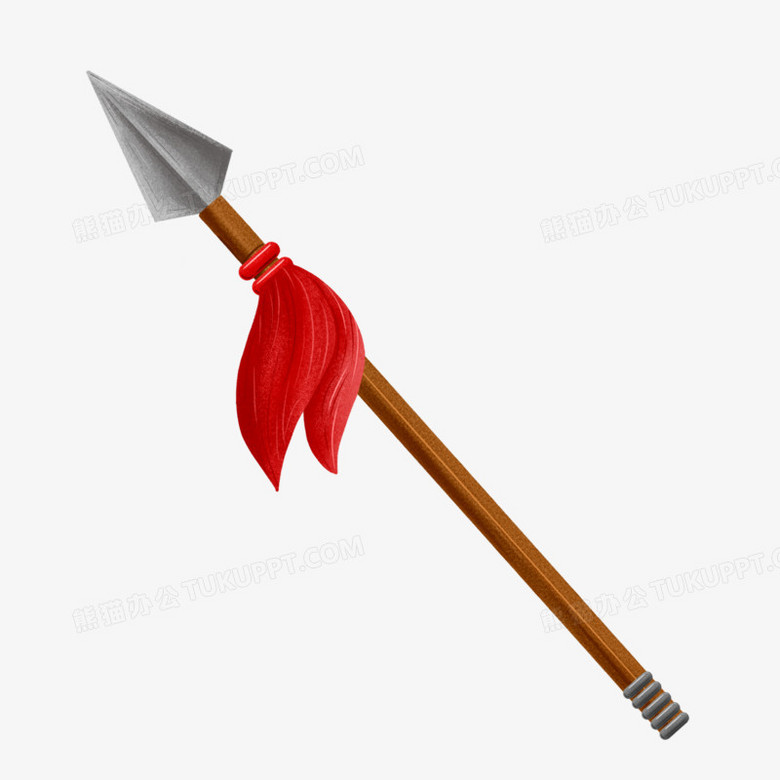 手绘插画风古代冷兵器长枪元素