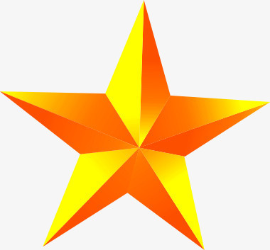 立体橙黄色五角星