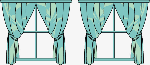 手绘蓝色条纹窗帘图案