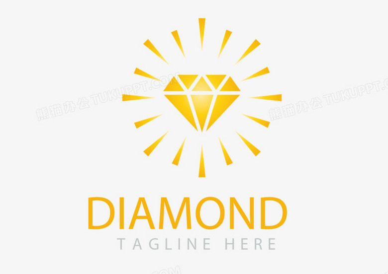 高贵金色钻石标志矢量图