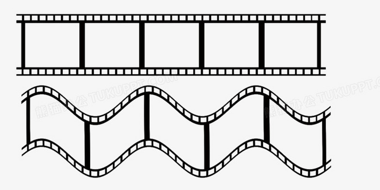 黑色手绘电影交卷png素材