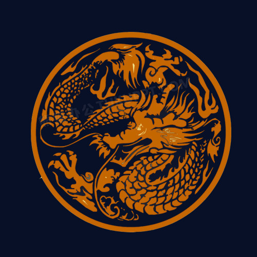 中国龙图腾圆形图案