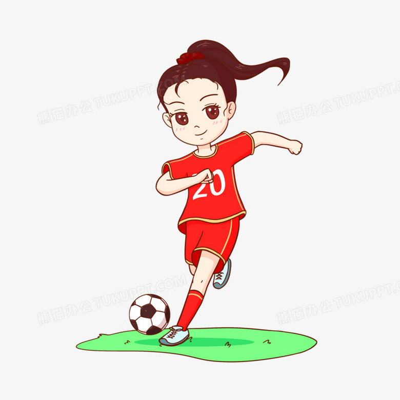 卡通女足运动员人物形象元素png图片素材下载_卡通人物png_熊猫办公