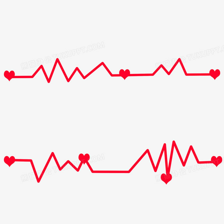 简约心电图装饰线条元素