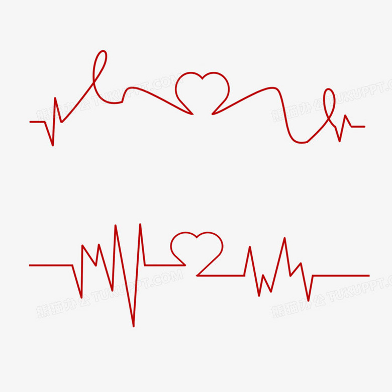 心跳心电图装饰素材
