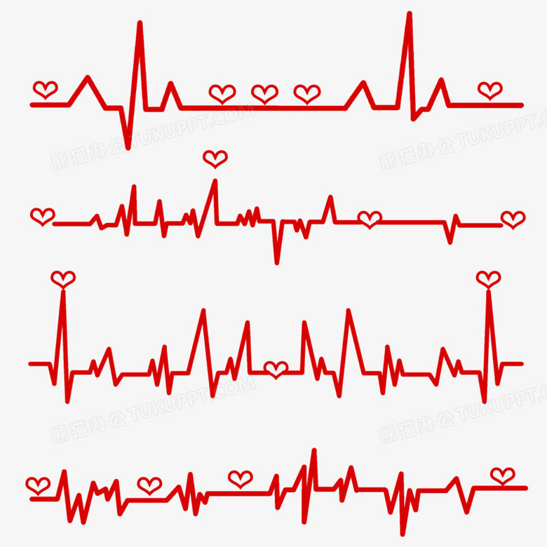 简约卡通心跳线条装饰素材元素