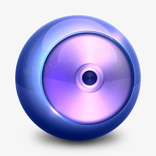 天蓝色圆形立体光碟播放器png图片素材下载