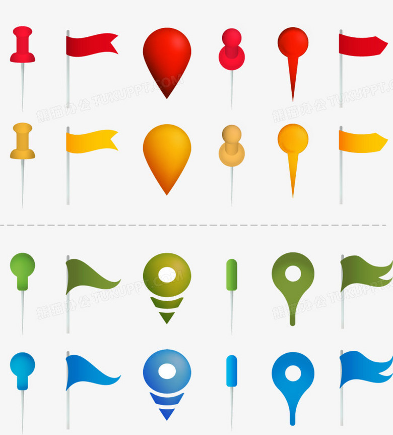 矢量手绘定位图标