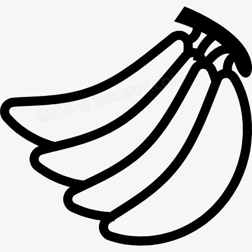 香蕉四件轮廓图标