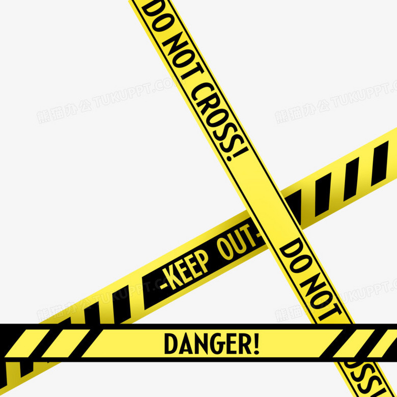 黄黑条形警戒线装饰素材