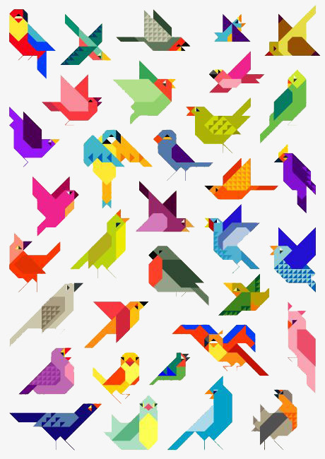 简单几何图形的鸟图片