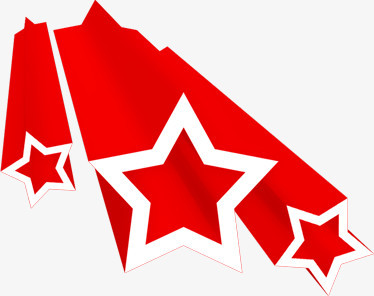 红色卡通五角星设计