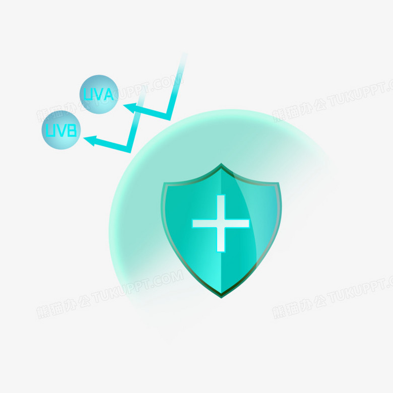 本作品全称为《卡通风绿色夏季紫外线防护罩创意元素》,使用 adobe