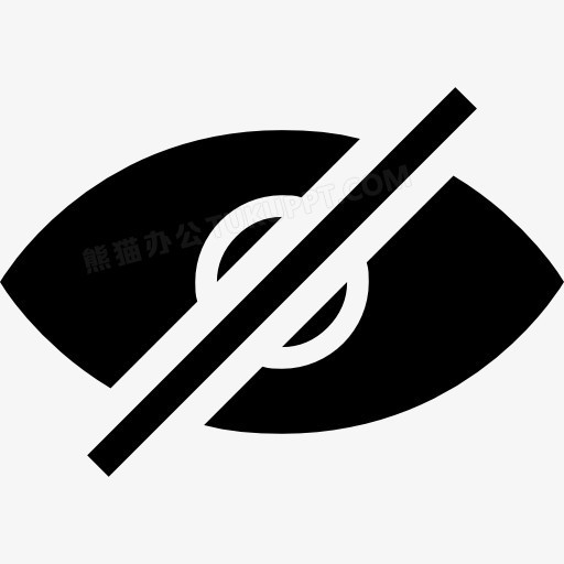 眼睛隐藏设计黑色界面符号图标