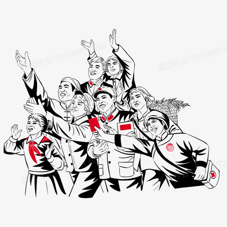 手绘免抠红军军人免抠素材