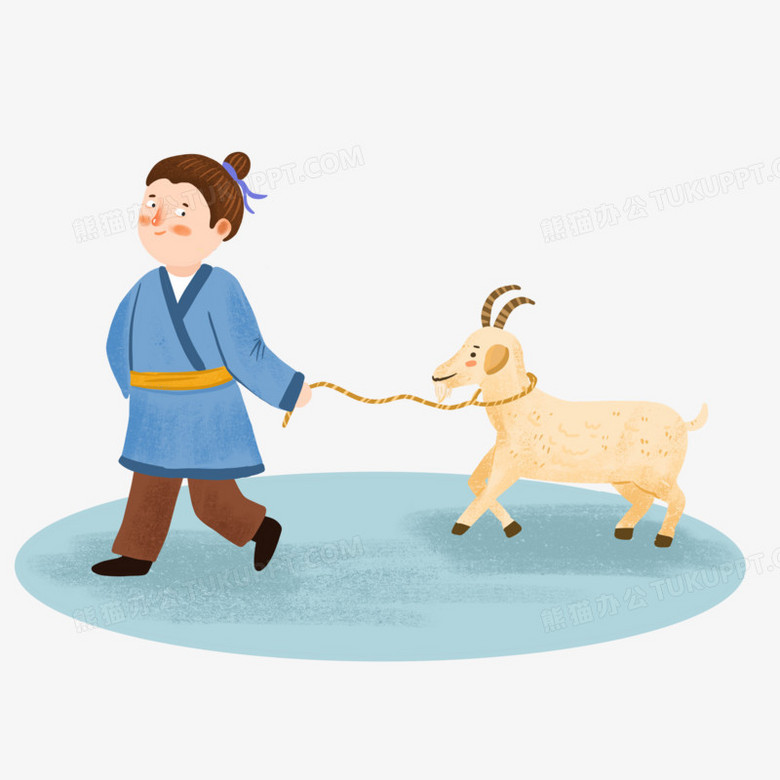 手绘卡通顺手牵羊插画免抠元素