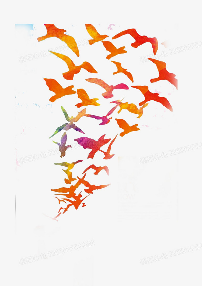 本作品全称为《彩色简约风一群大雁往南飞创意元素》,使用 adobe