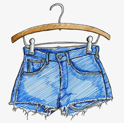 本作品全称为《卡通风蓝色裤子图案创意元素》,在整个配色上使用蓝色