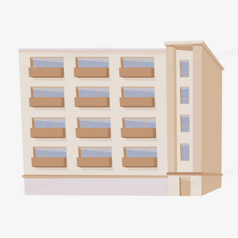 卡通矢量宿舍楼素材