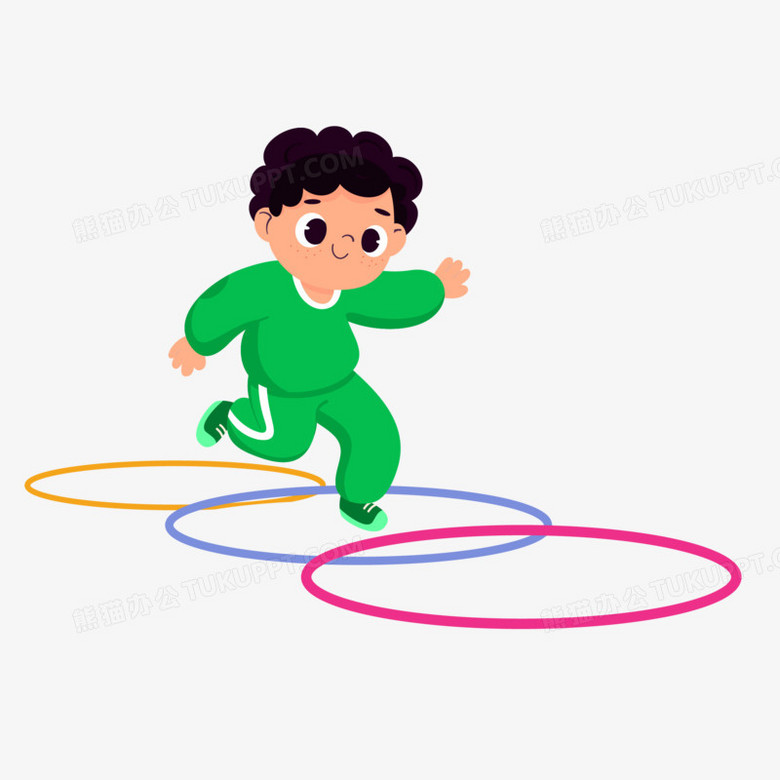 本作品全称为《卡通风彩色小朋友摇呼啦圈创意元素》,由迷南文化传媒