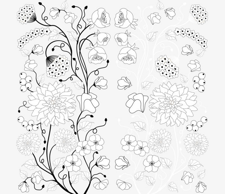 黑白花装饰花朵