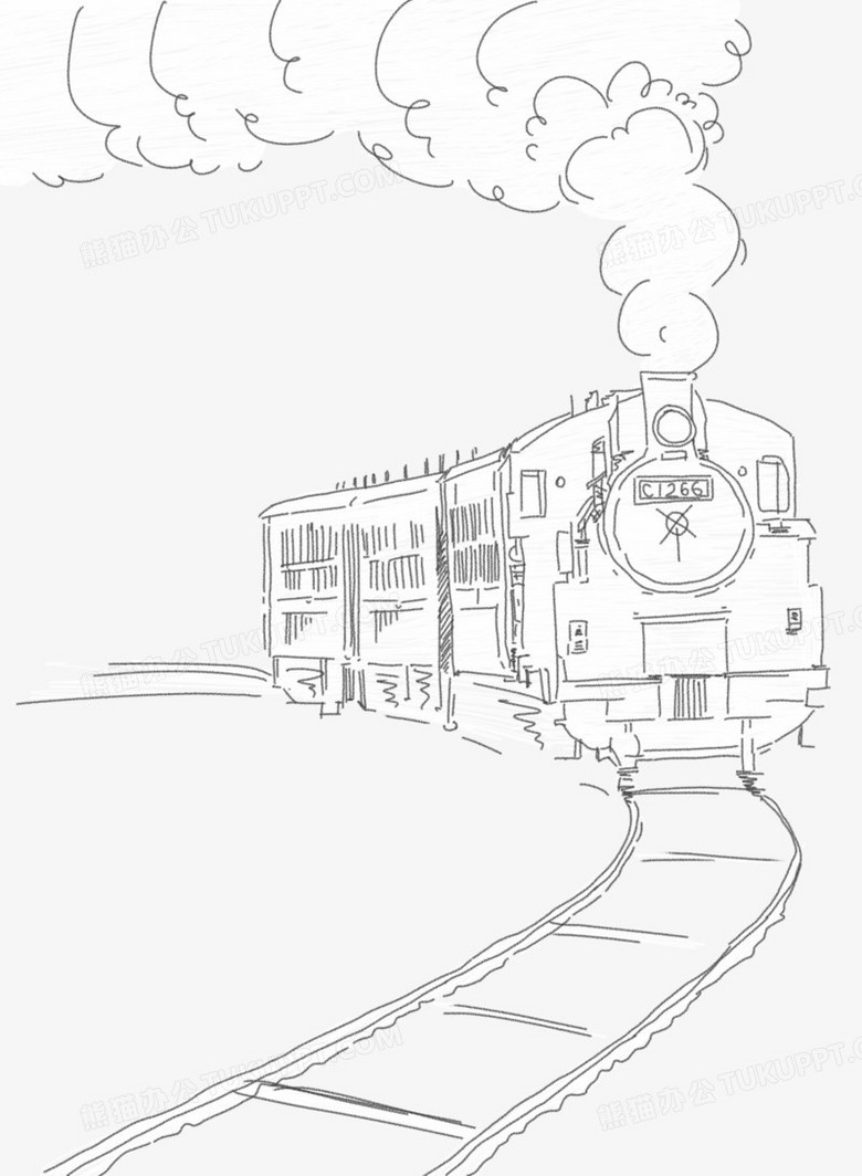 手绘火车