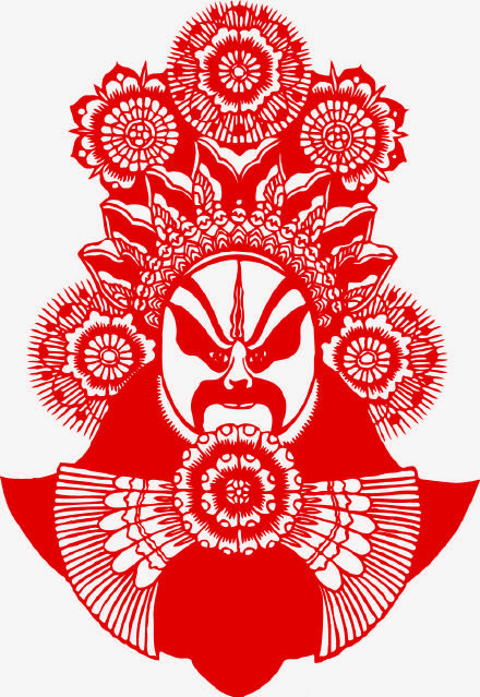 高清戏剧人物剪纸高清免抠素材