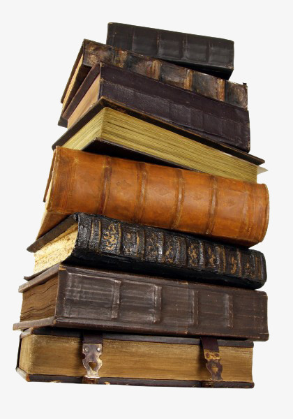 复古叠在一起的书本牛皮书