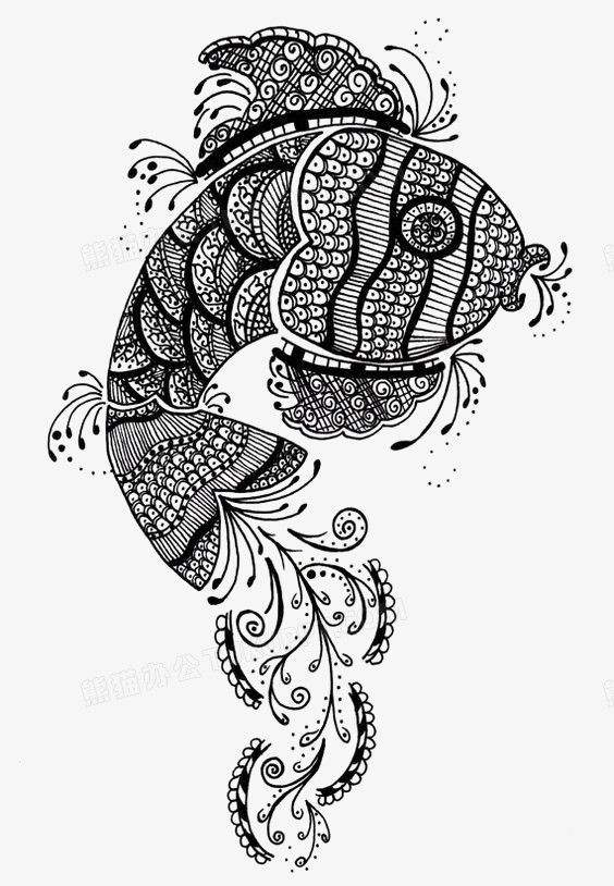 鱼png图片素材下载_简约png_熊猫办公