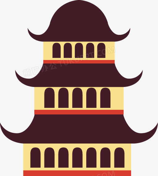 手绘八角宝塔图案